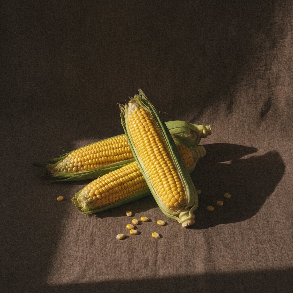 Épis de maïs jaune partiellement déshabillés, image d'illustration